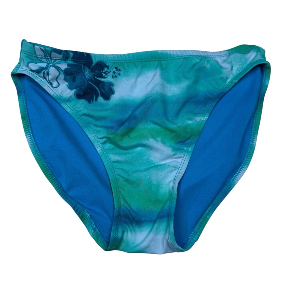 Blue and Green Floral Bikini Bottom